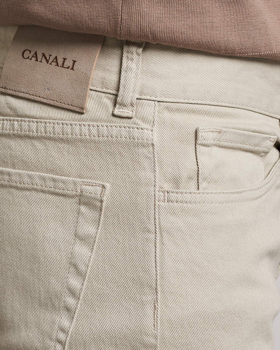 Mies | Housut | Canali | Slim Fit 5-Pocket Pants Beige