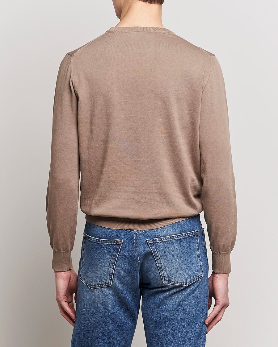 Mies | Puserot | Canali | Cotton Crew Neck Pullover Brown