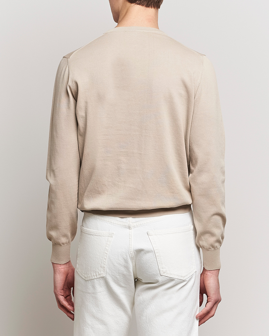 Mies | Puserot | Canali | Cotton Crew Neck Pullover Beige