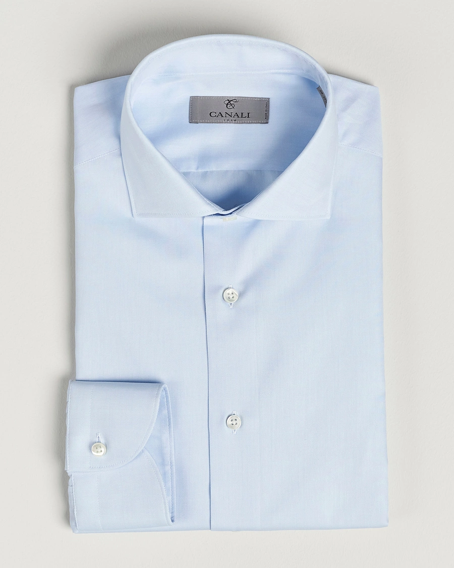 Mies | Kauluspaidat | Canali | Slim Fit Cotton Shirt Light Blue