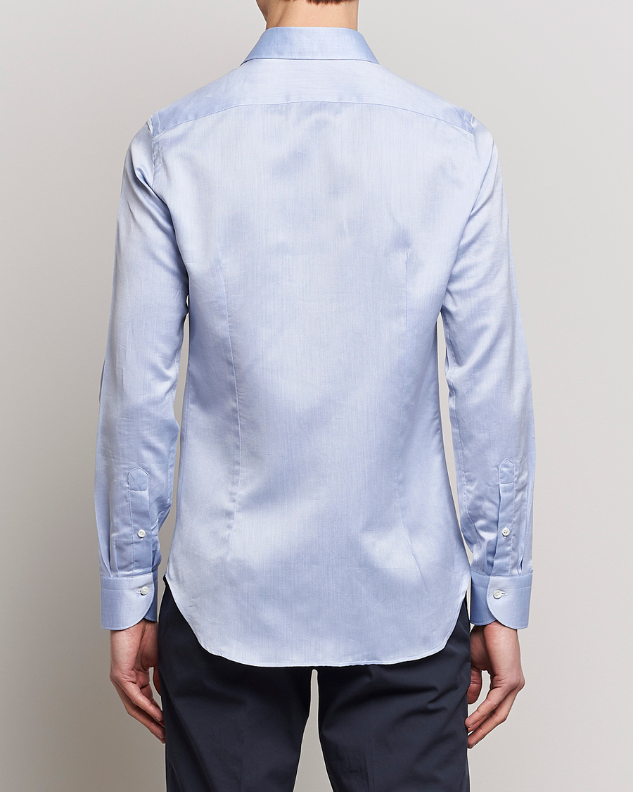 Mies | Kauluspaidat | Canali | Slim Fit Linen Shirt Light Blue