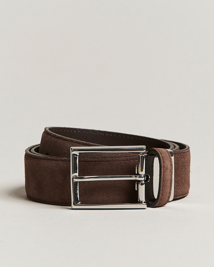 Mies | Canali Classic Belt Dark Brown Suede | Canali | Classic Belt Dark Brown Suede