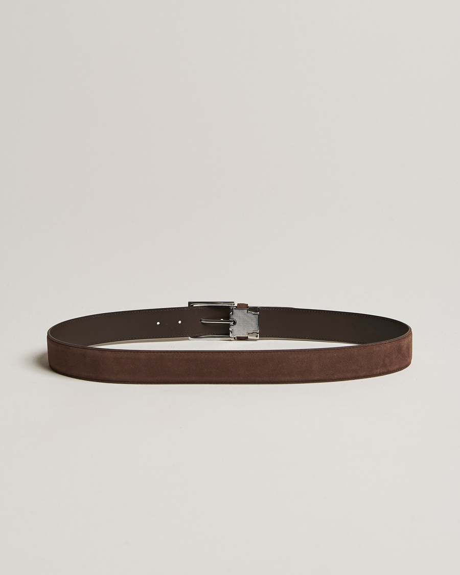 Mies | Canali Classic Belt Dark Brown Suede | Canali | Classic Belt Dark Brown Suede