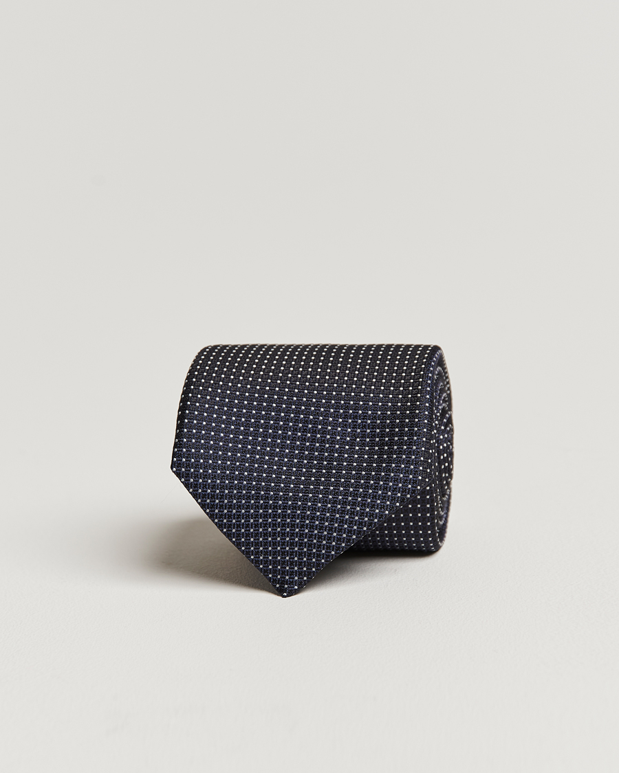 Mies | Canali Micro Jacquard Silk Tie Navy | Canali | Micro Jacquard Silk Tie Navy