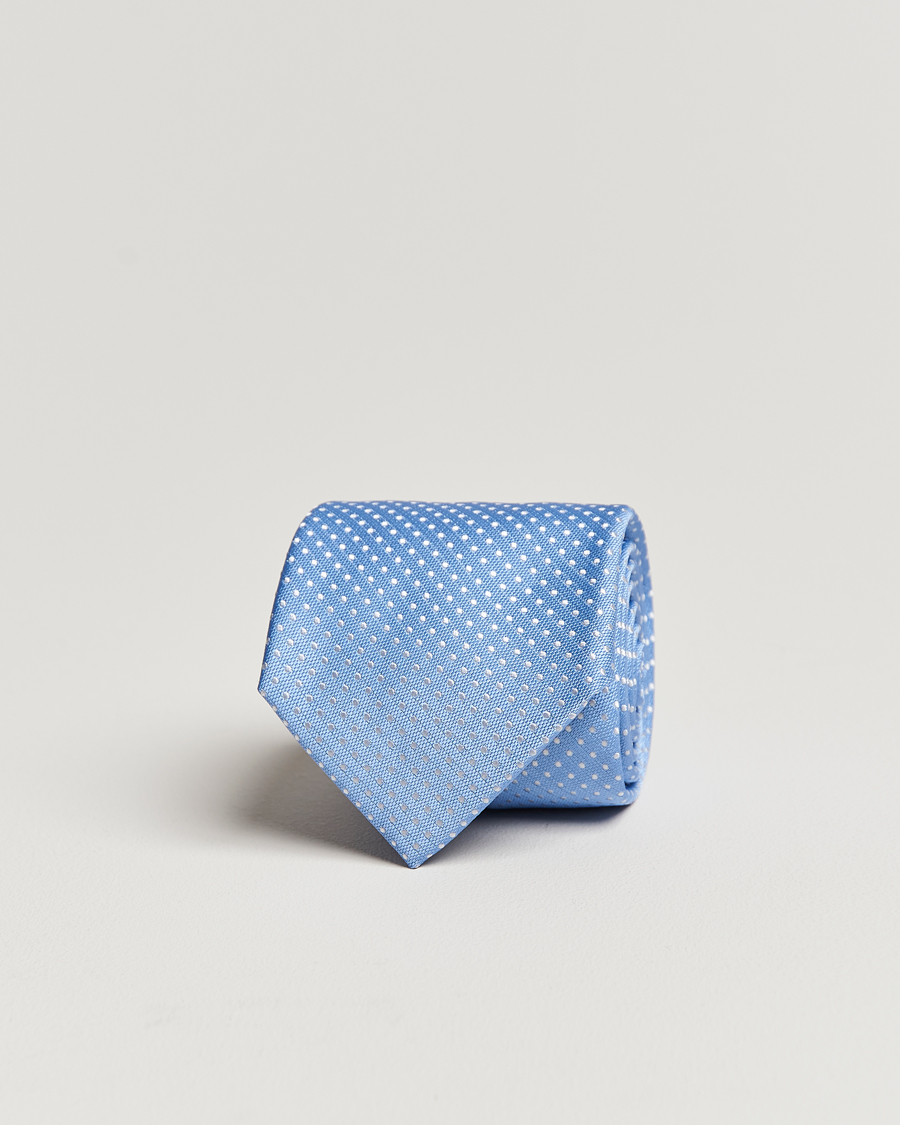 Mies | Canali Micro Dot Silk Tie Light Blue | Canali | Micro Dot Silk Tie Light Blue