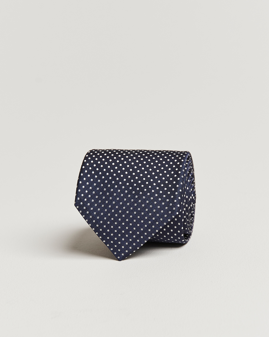 Mies | Canali Micro Dot Silk Tie Navy | Canali | Micro Dot Silk Tie Navy