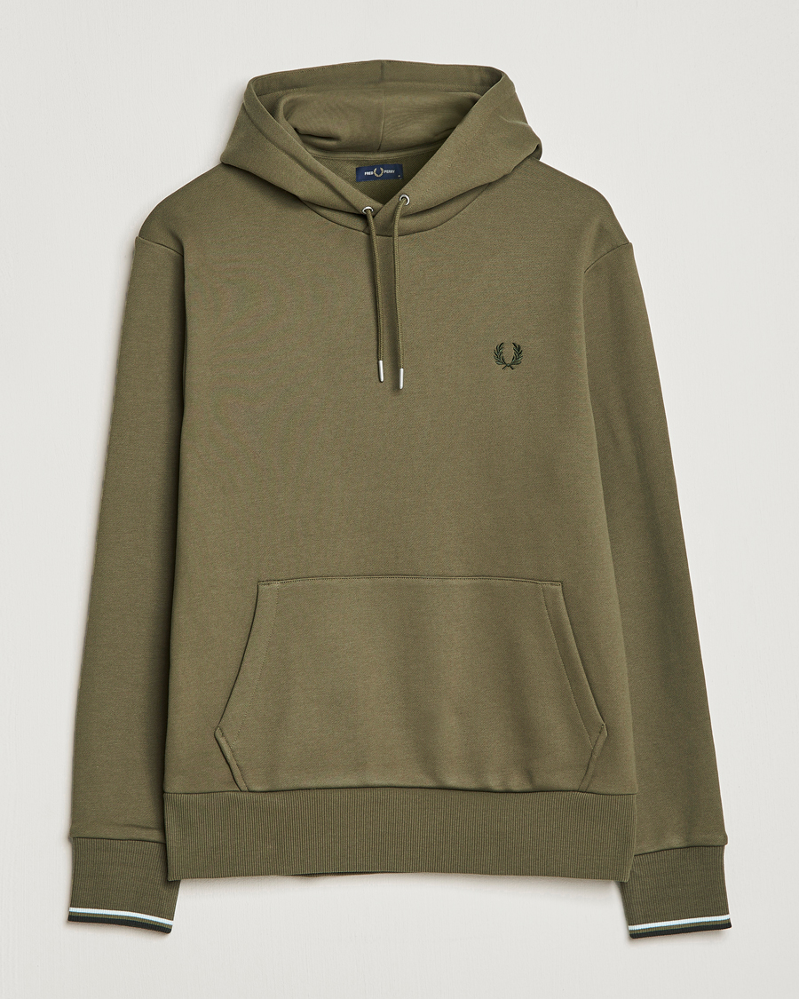 Mies | Puserot | Fred Perry | Tipped Hooded Sweatshirt Unifrom Green