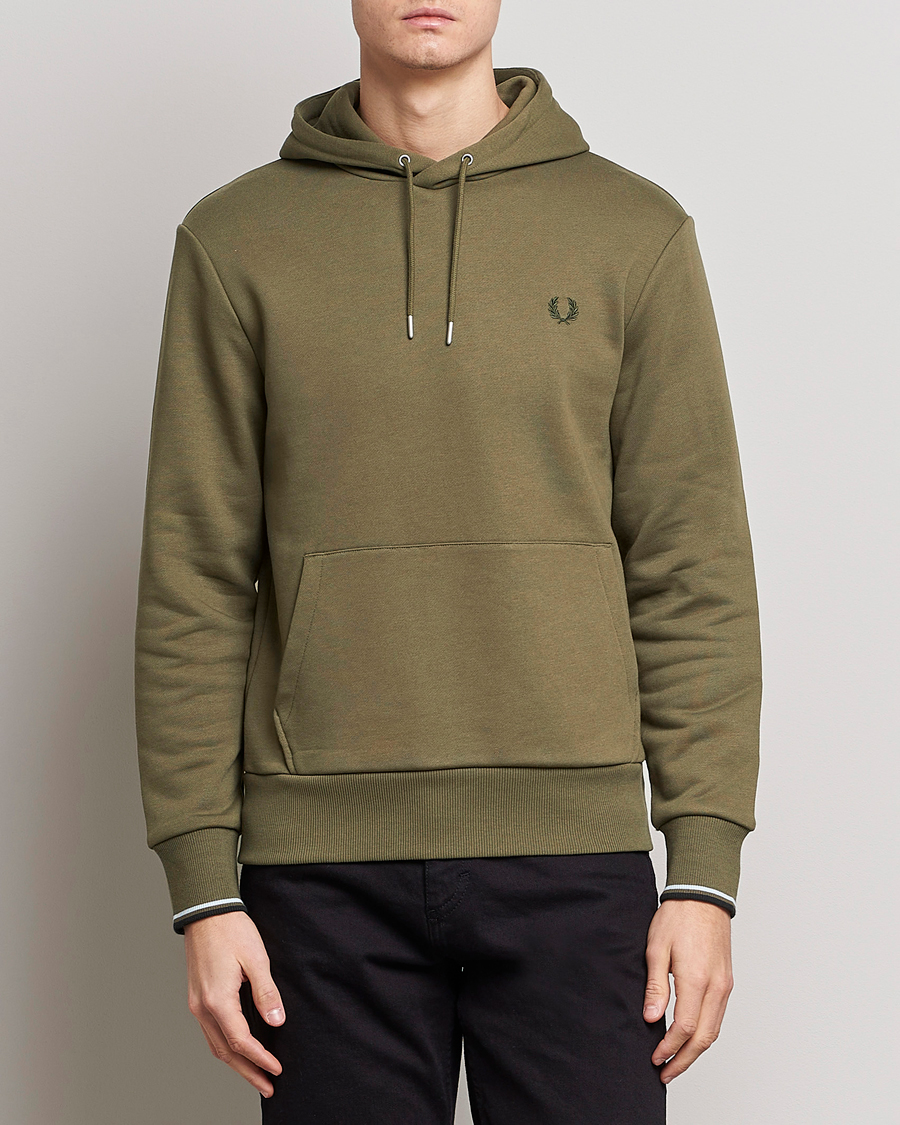 Mies | Puserot | Fred Perry | Tipped Hooded Sweatshirt Unifrom Green
