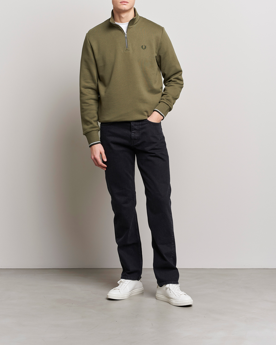 Mies | Puserot | Fred Perry | Half Zip Sweatshirt Uniform Green
