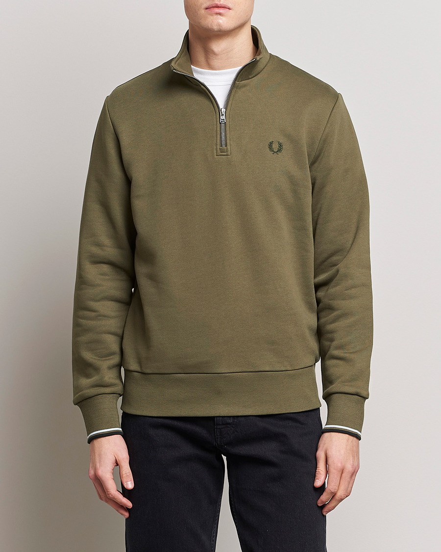 Mies |  | Fred Perry | Half Zip Sweatshirt Uniform Green