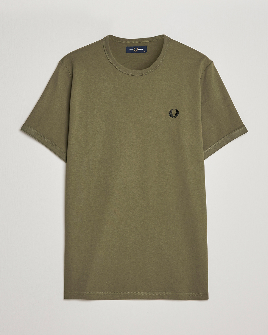 Mies | T-paidat | Fred Perry | Ringer T-Shirt Unifrom Green