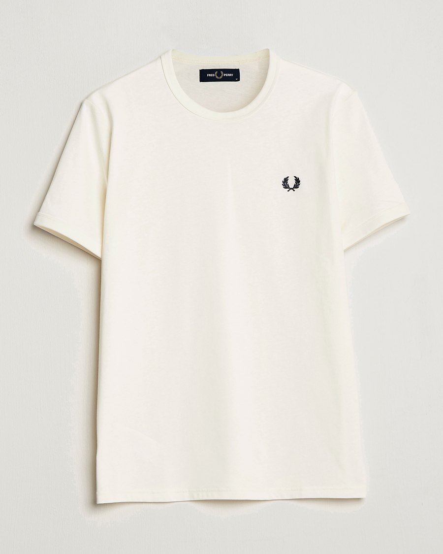 Mies | T-paidat | Fred Perry | Ringer T-Shirt Ecru