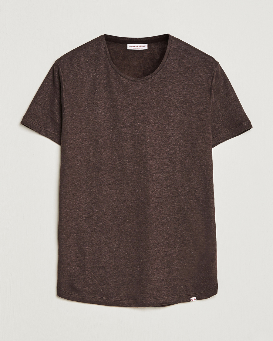 Mies | T-paidat | Orlebar Brown | OB Linen Crew Neck Tee Truffle