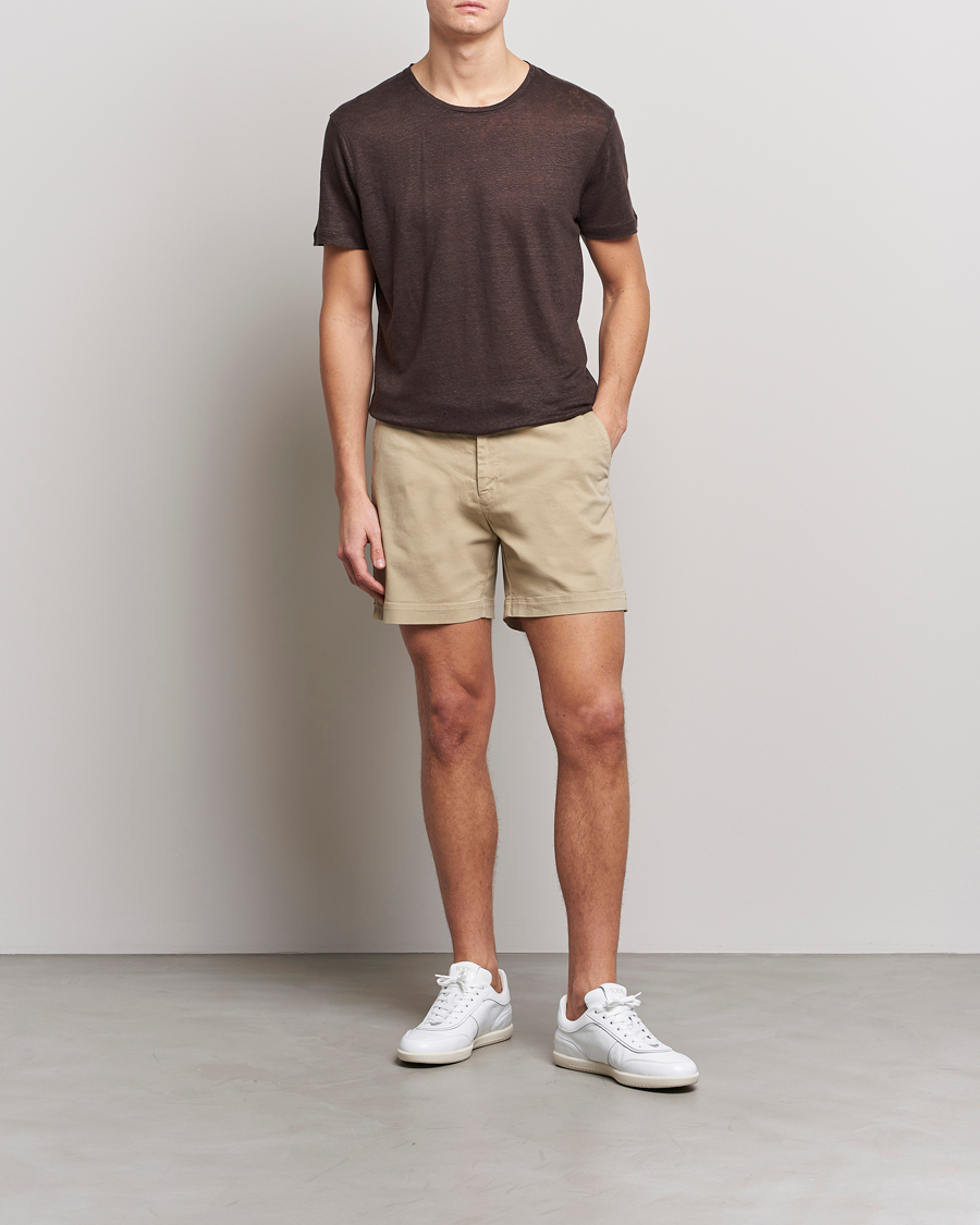 Mies | T-paidat | Orlebar Brown | OB Linen Crew Neck Tee Truffle