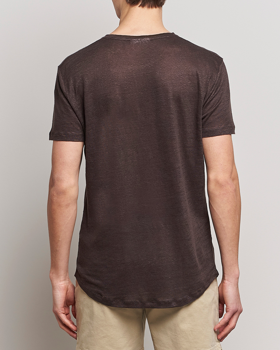 Mies | T-paidat | Orlebar Brown | OB Linen Crew Neck Tee Truffle