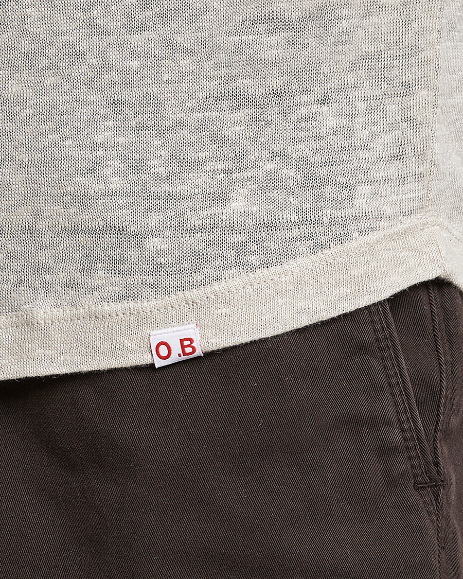 Mies | T-paidat | Orlebar Brown | OB Linen Crew Neck Tee Pebble