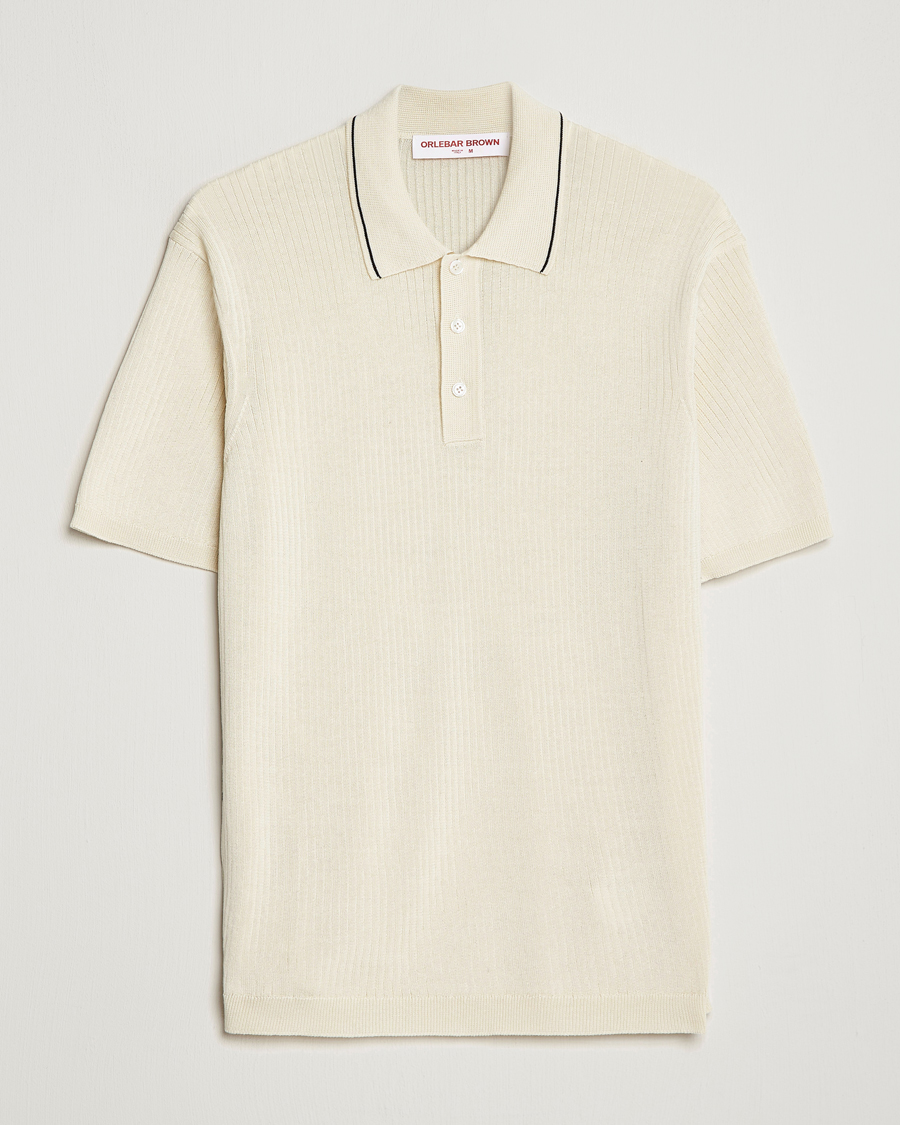 Mies | Pikeet | Orlebar Brown | Maranon Organic Cotton Rib Tipping Polo Sea Mist