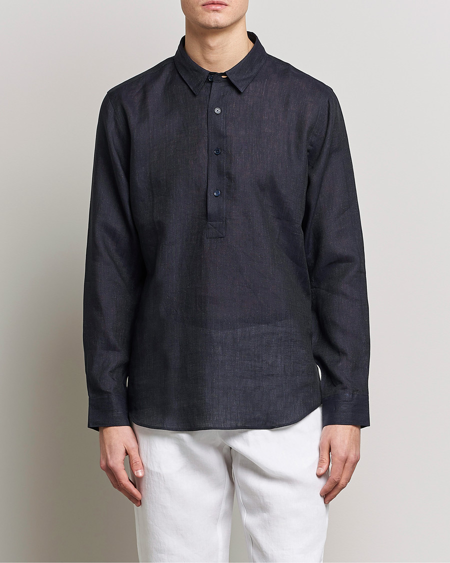 Mies |  | Orlebar Brown | Percy Smart Linen Shirt Dark Navy