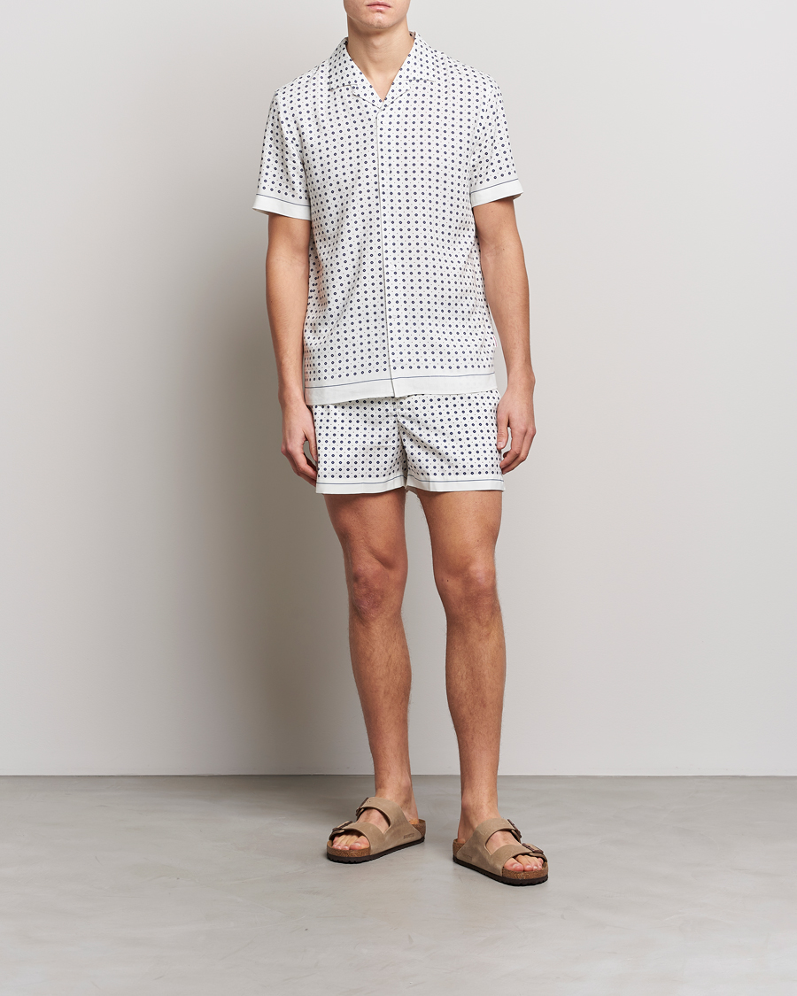 Mies | Kauluspaidat | Orlebar Brown | Hibbert Cravat Linen/Viscose Shirt Sea Mist