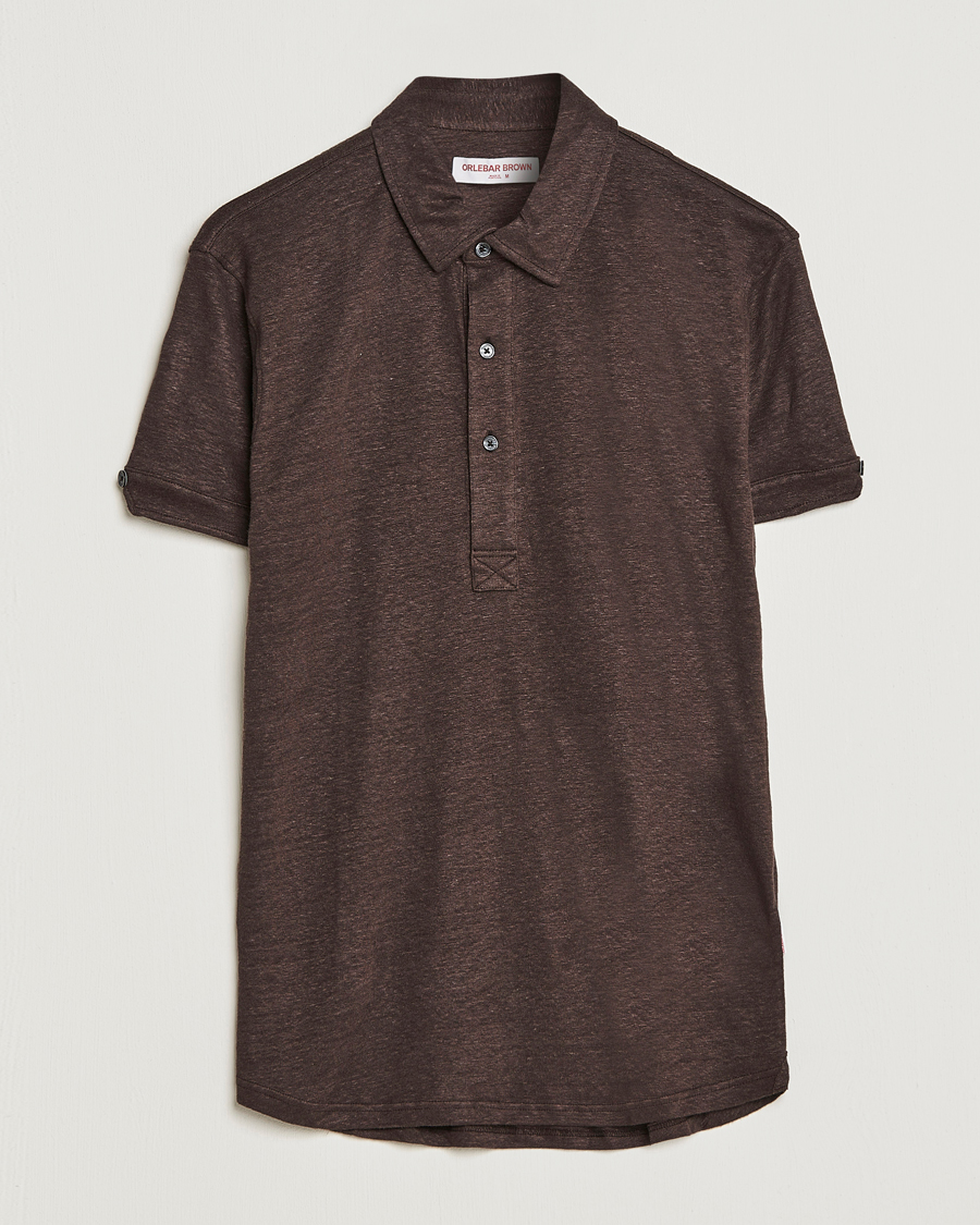 Mies | Pikeet | Orlebar Brown | Sebastian Linen Polo Truffle
