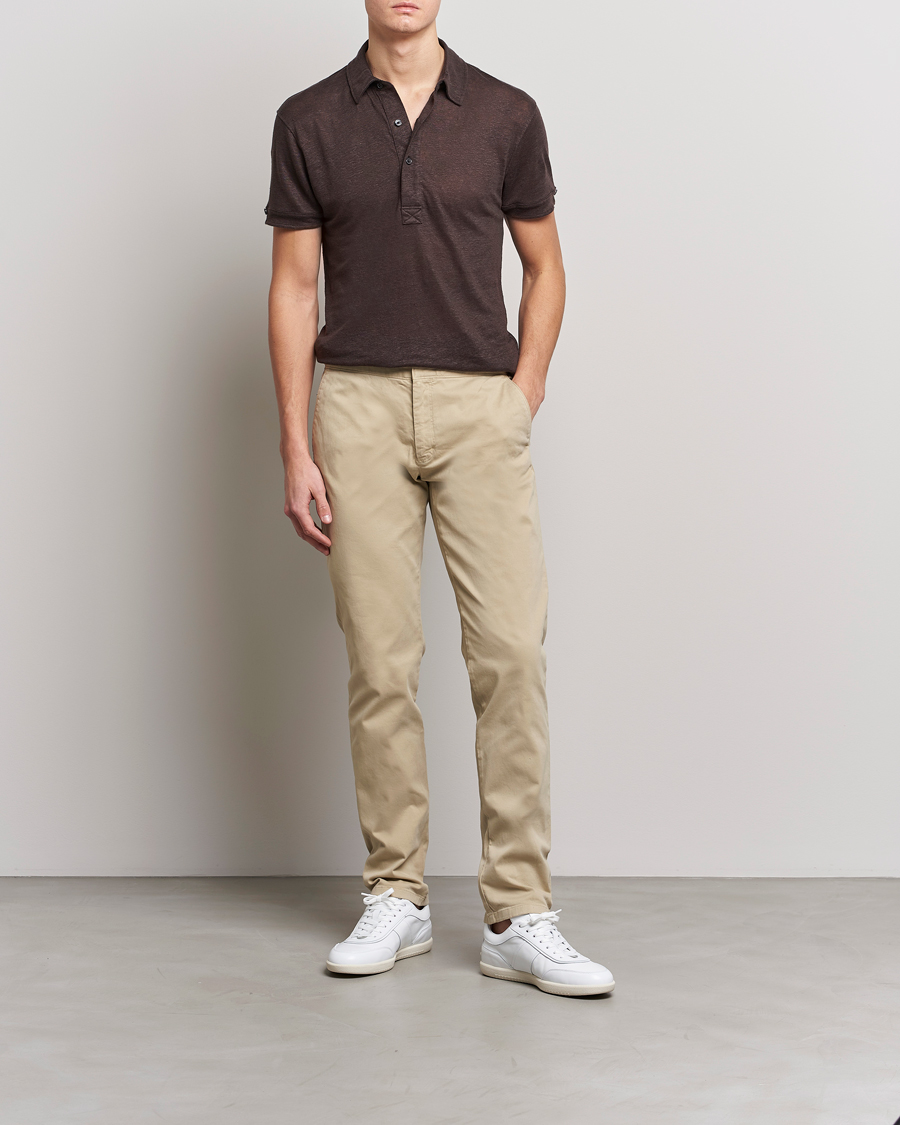 Mies | Pikeet | Orlebar Brown | Sebastian Linen Polo Truffle