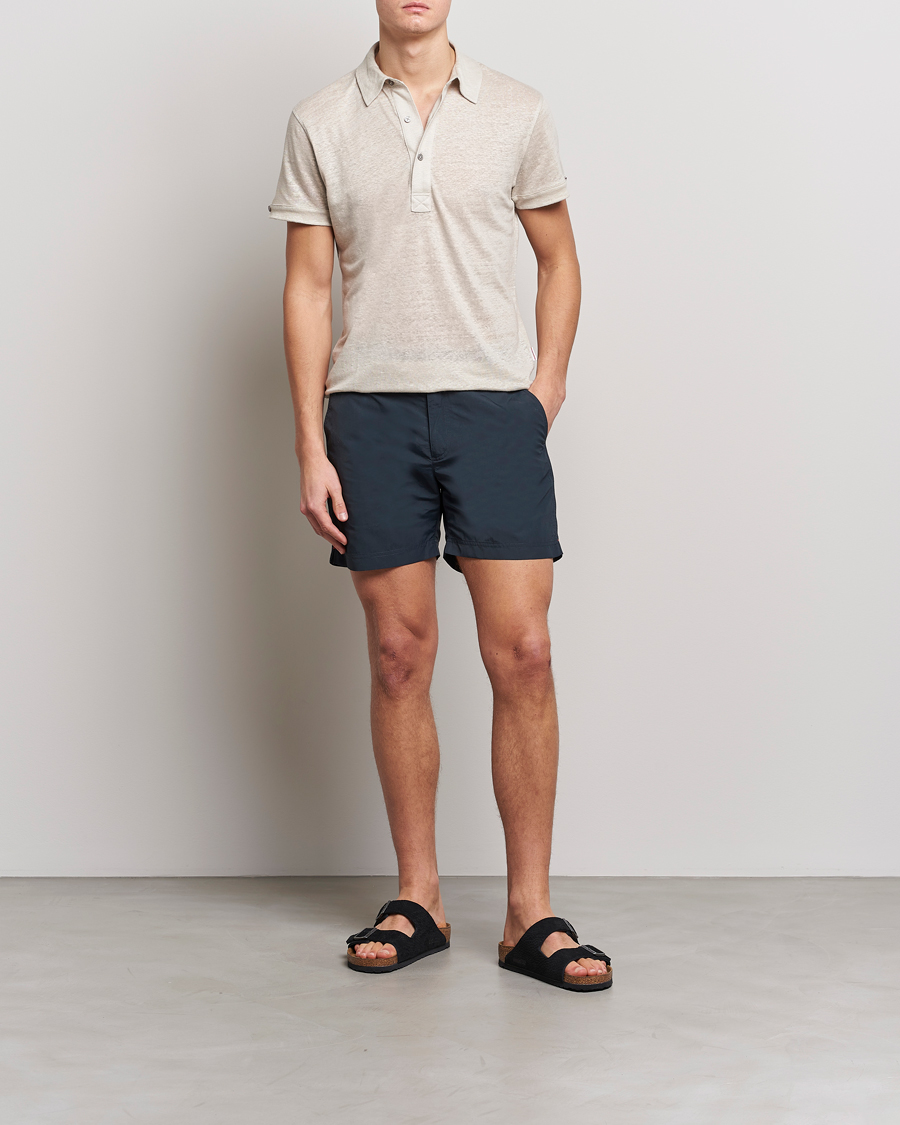 Mies | Pikeet | Orlebar Brown | Sebastian Linen Polo Pebble