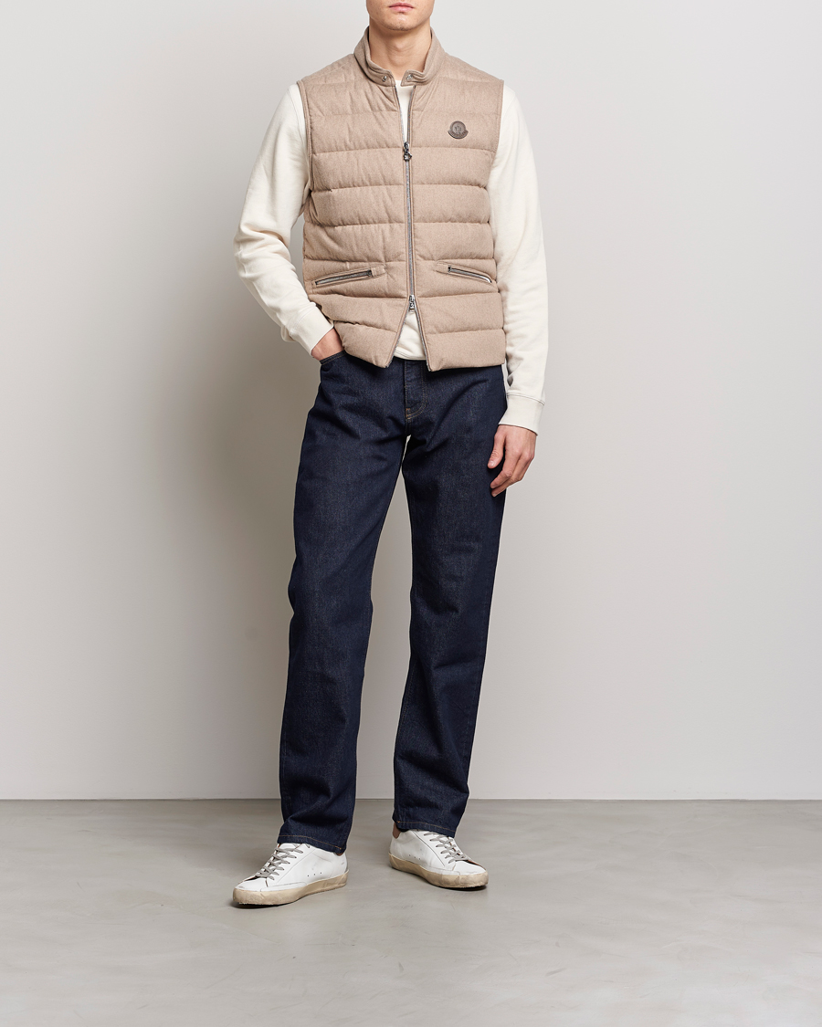 Mies | Ulkoliivit | Moncler | Gallienne Flannel Vest Light Grey