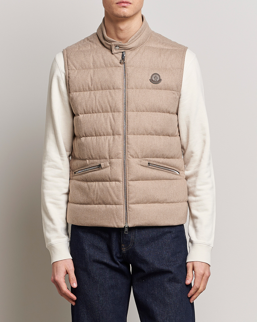 Mies | Ulkoliivit | Moncler | Gallienne Flannel Vest Light Grey