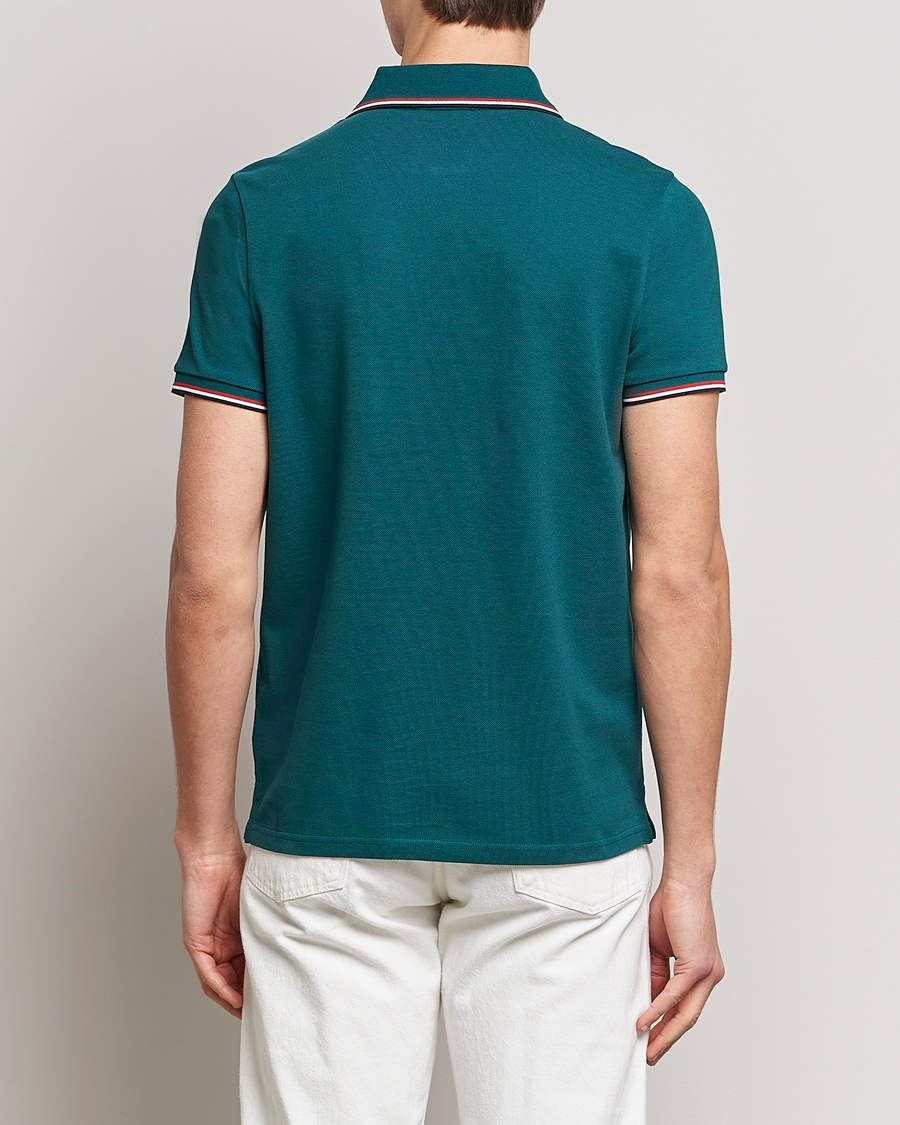 Mies | Pikeet | Moncler | Contrast Rib Polo Bottle Green