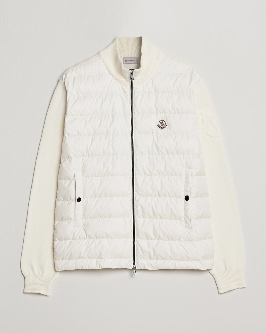 Mies | Puserot | Moncler | Zip Padded Cardigan Off White