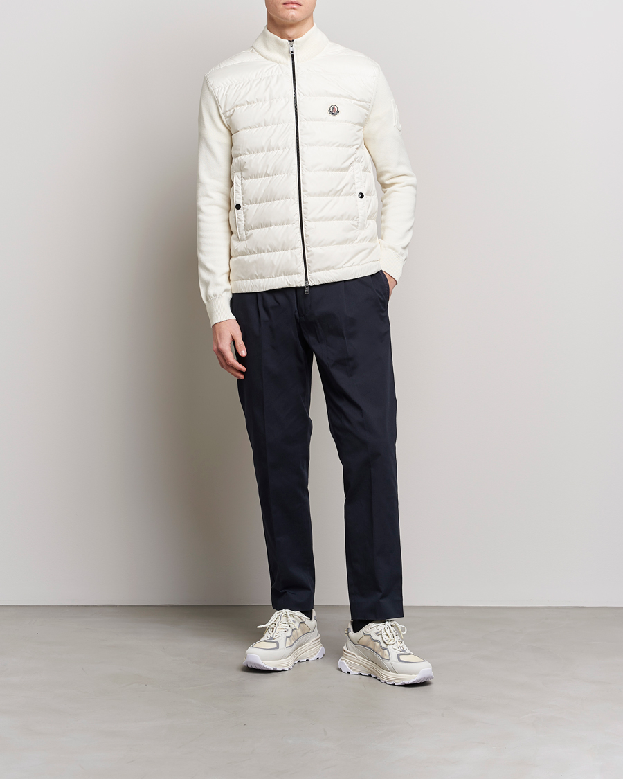 Mies | Puserot | Moncler | Zip Padded Cardigan Off White