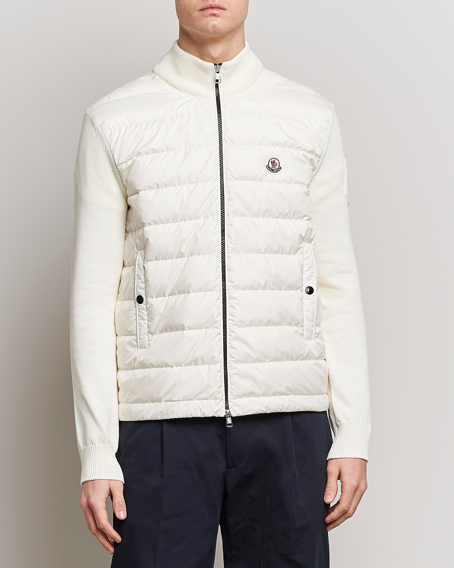 Mies | Puserot | Moncler | Zip Padded Cardigan Off White