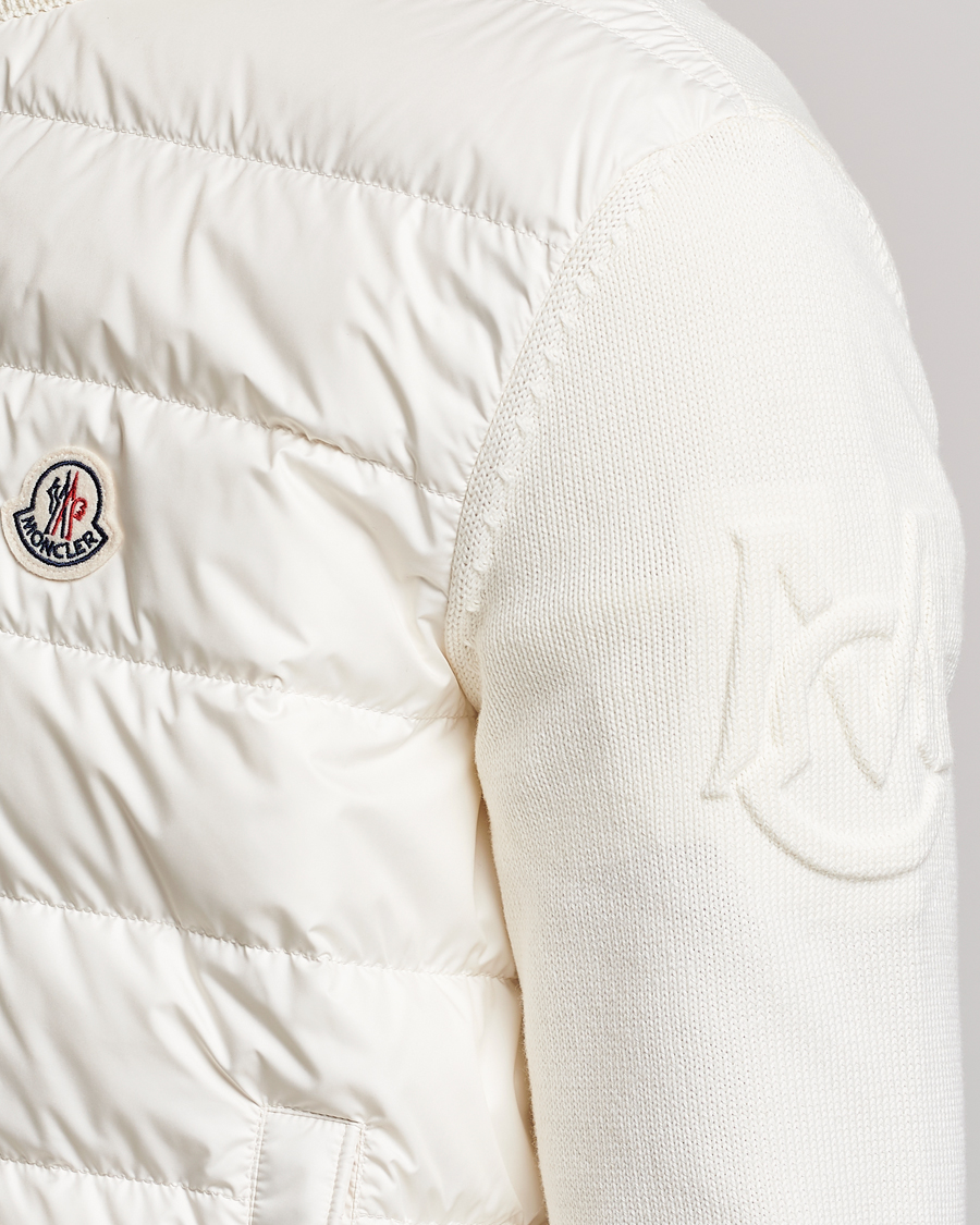 Mies | Puserot | Moncler | Zip Padded Cardigan Off White