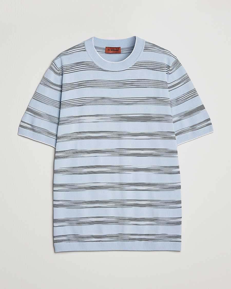 Mies | T-paidat | Missoni | Knitted Space Dye T-Shirt Light Blue