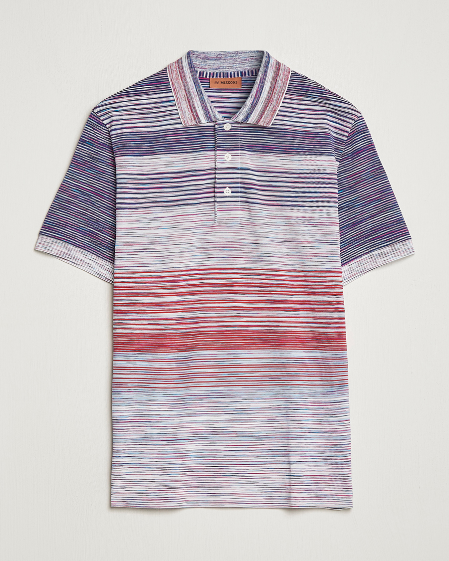 Mies | Pikeet | Missoni | Short Sleeve Space Dye Polo Navy/Light Blue
