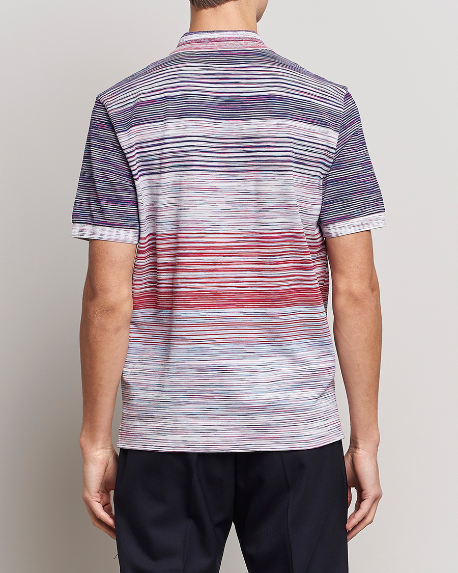 Mies | Pikeet | Missoni | Short Sleeve Space Dye Polo Navy/Light Blue