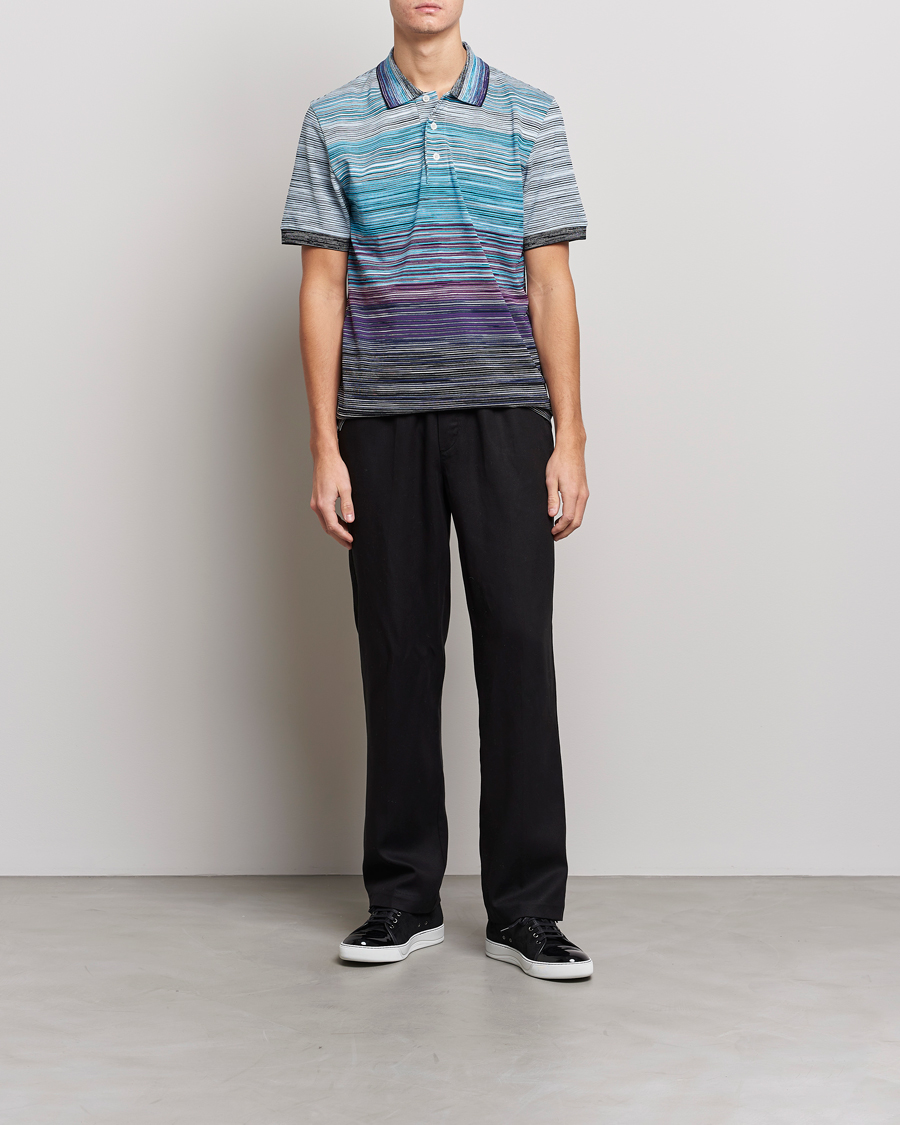 Mies |  | Missoni | Short Sleeve Space Dye Polo Navy/Violet