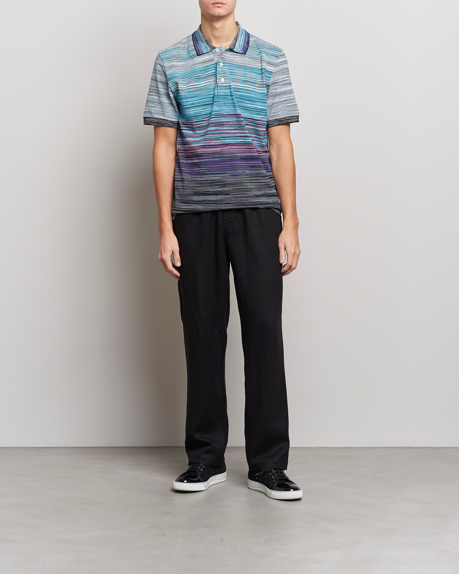Mies | Pikeet | Missoni | Short Sleeve Space Dye Polo Navy/Violet