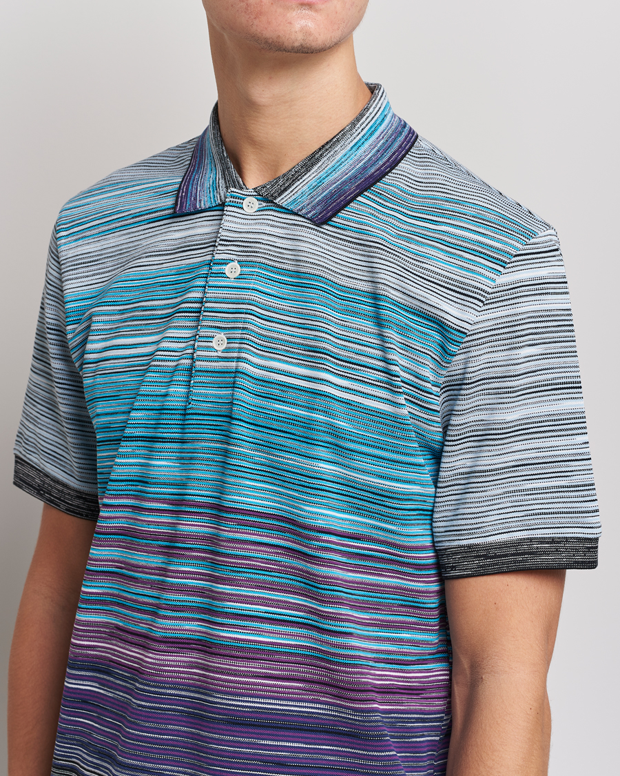 Mies | Pikeet | Missoni | Short Sleeve Space Dye Polo Navy/Violet