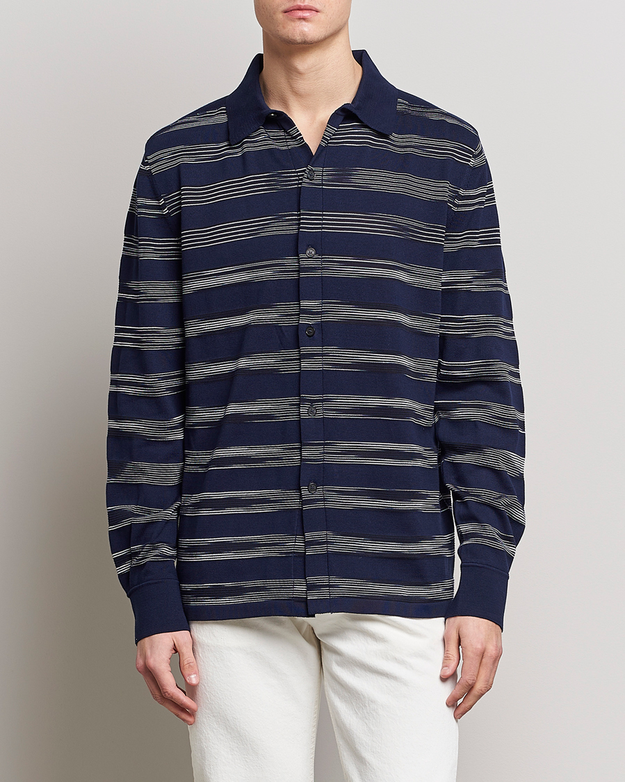 Mies | Paitatakkien aika | Missoni | Space Dye Knitted Shirt Black/Navy
