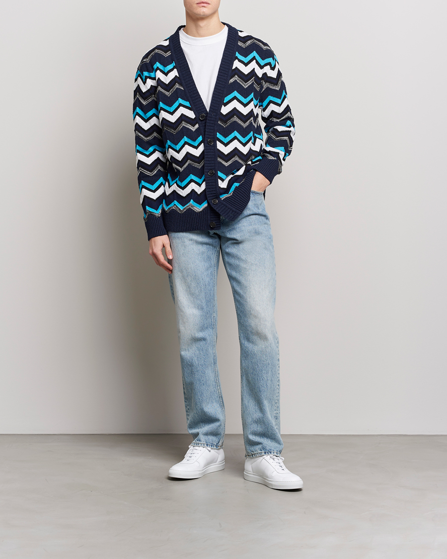 Mies | Puserot | Missoni | Maxi Cardigan Navy/White