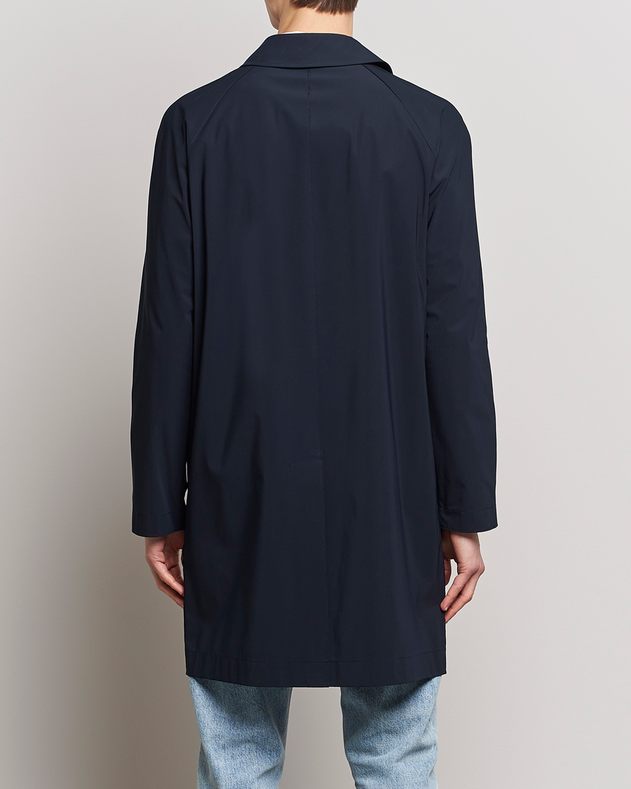 Mies | Takit | Harris Wharf London | Light Technic Balmacaan Coat Dark Blue