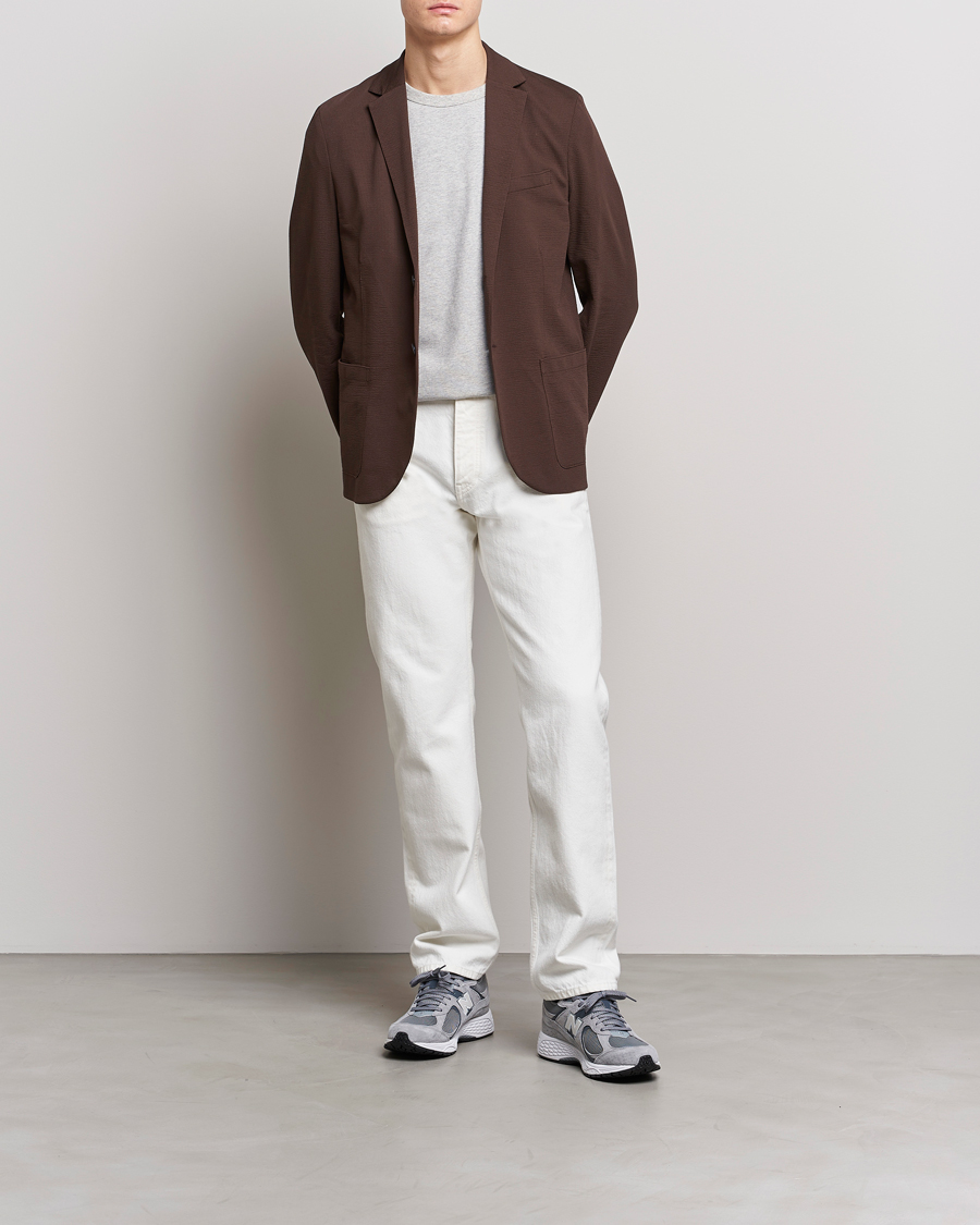 Mies | Pikkutakit | Harris Wharf London | Coolmax Seersucker Blazer Brown