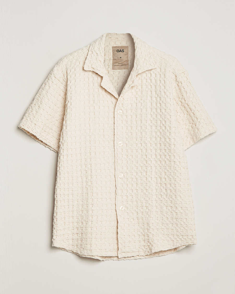 Mies | Kauluspaidat | OAS | Cuba Waffle Shirt Ecru