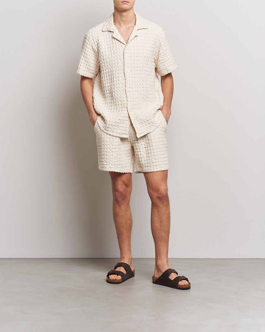 Mies | Kauluspaidat | OAS | Cuba Waffle Shirt Ecru