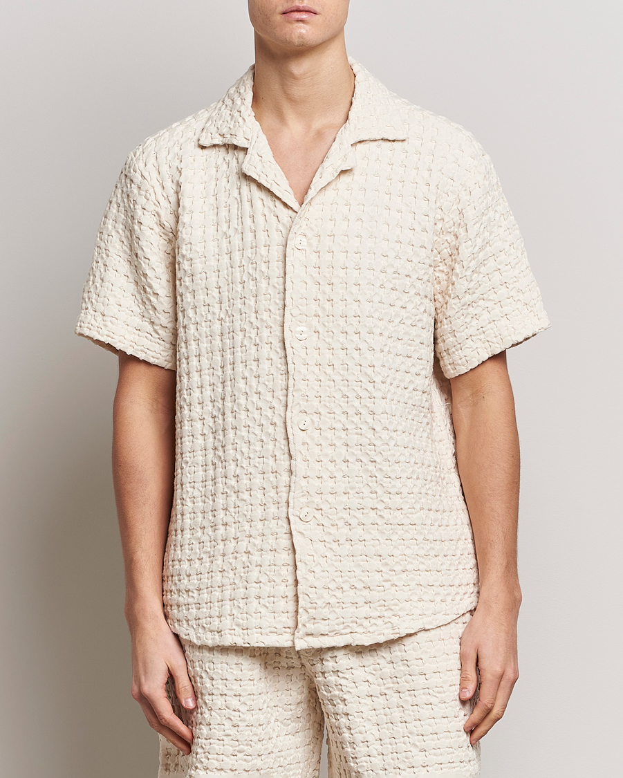 Mies | Kauluspaidat | OAS | Cuba Waffle Shirt Ecru