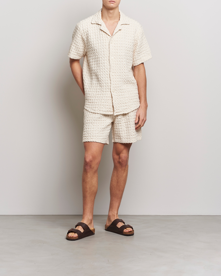 Mies | Shortsit | OAS | Porto Waffle Shorts Ecru