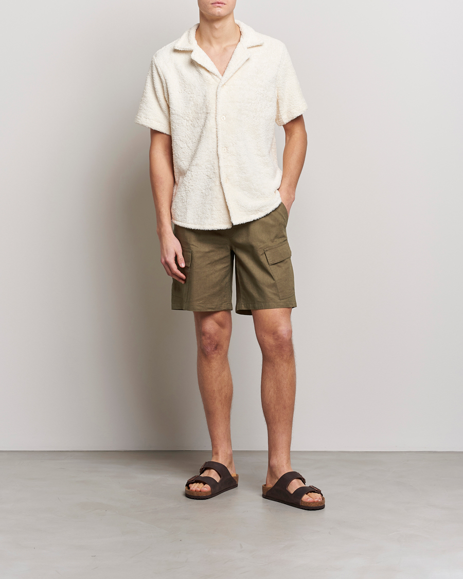 Mies | Shortsit | OAS | Cargo Linen Shorts Army