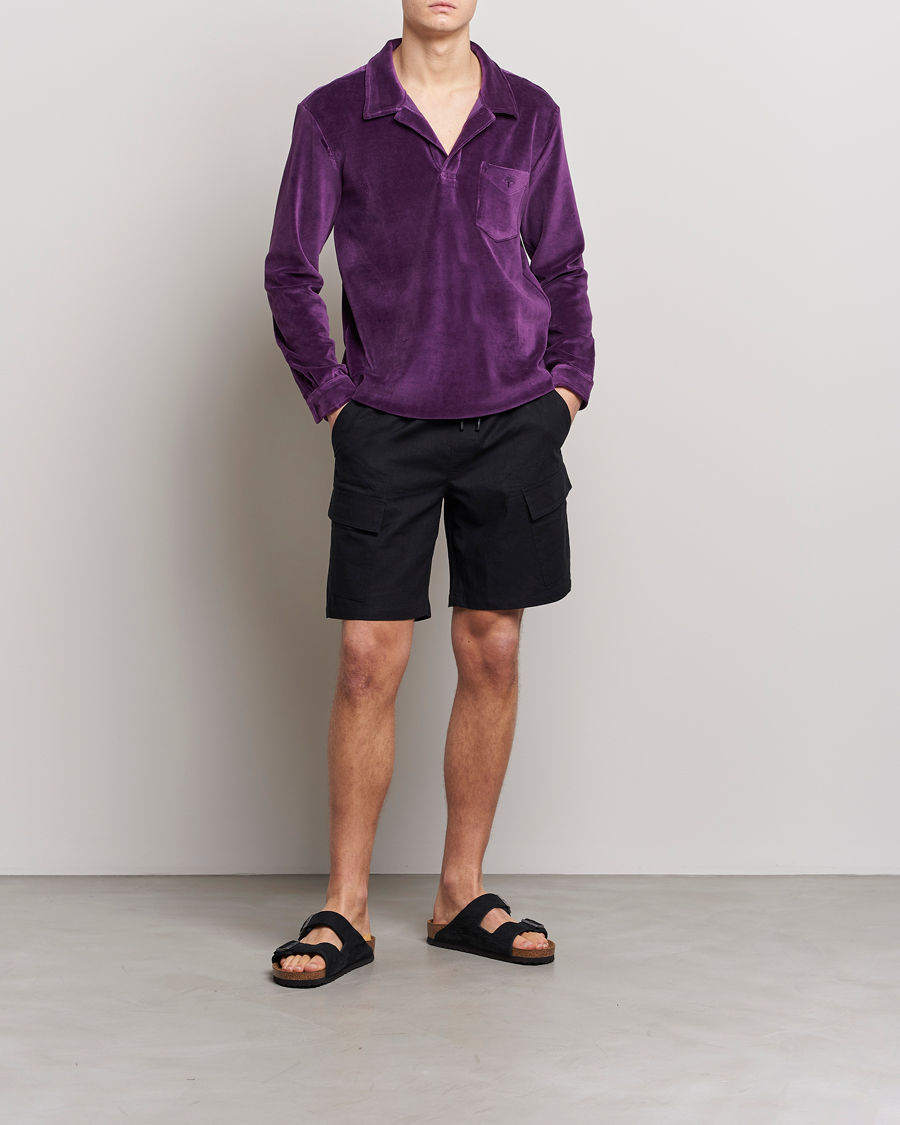 Mies | Shortsit | OAS | Cargo Linen Shorts Black