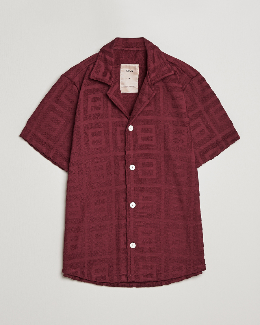 Mies | Kauluspaidat | OAS | Terry Cuba Short Sleeve Shirt Burgundy